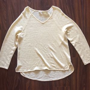 SOLD EILEEN FISHER Yellow Linen Knit Sweater